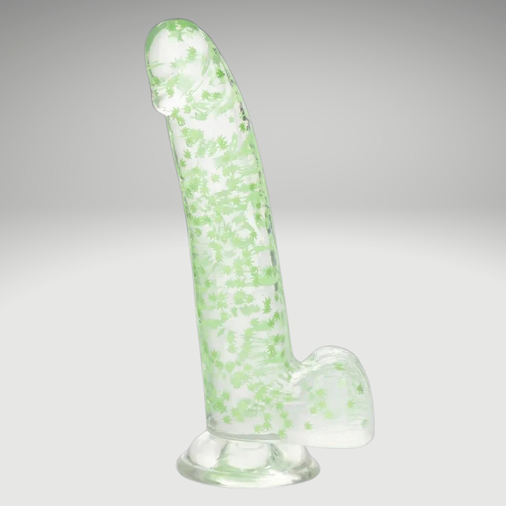 Translation missing: nl.CalExotics Naughty Bits I Leaf Dick – Glow-in-the-Dark Wietblad Dildo 20 cm